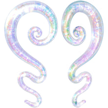 Load image into Gallery viewer, White Glass Shimmer Zig Zag Spiral Taper Set 5mm to 8mm