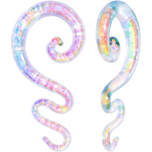 Load image into Gallery viewer, White Glass Shimmer Zig Zag Spiral Taper Set 5mm to 8mm