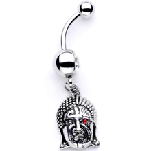 将图片加载到图库查看器,Red CZ Gem Android Buddha Dangle Belly Ring
