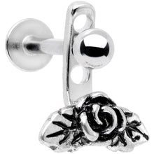 Load image into Gallery viewer, 16G 3/8 Kissed Rose Flower Dangle Cartilage Tragus Helix Piercing