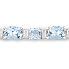 Load image into Gallery viewer, 10.06 Carat Genuine Aquamarine .925 Sterling Silver Bracelet