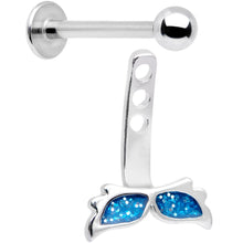 将图片加载到图库查看器,Blue Glitter Mermaid Tail Dangle Cartilage Tragus Helix Piercing