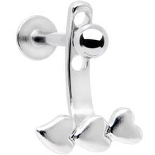 Load image into Gallery viewer, 16G 3/8 Triple Heart Dangle Cartilage Tragus Helix Piercing