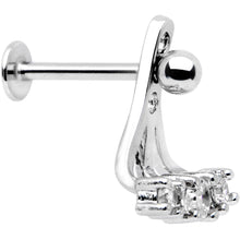 Load image into Gallery viewer, Clear Gem Triplet Fan Dangle Cartilage Tragus Helix Piercing