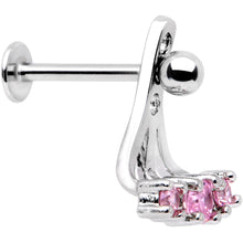 将图片加载到图库查看器,Pink Gem Triplet Fan Dangle Cartilage Tragus Helix Piercing