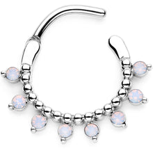Load image into Gallery viewer, 16G 3/8 White Faux Opal Twisted Hoseshoe and Clicker Set of 3