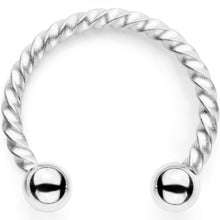 Load image into Gallery viewer, 16G Pink Faux Opal Twisted Horseshoe Clip On Fake Septum Ring Set