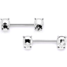 将图片加载到图库查看器,14G 9/16 1/2 Sugar Skull Captive Ring Barbell Nipple Ring Set