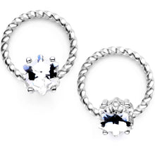 Load image into Gallery viewer, 14G 9/16 Clear Gem Supernova So Twisted BCR Captive Ring Set