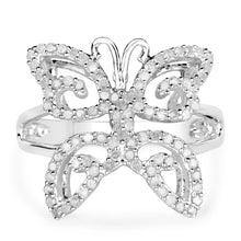 Load image into Gallery viewer, 0.58 Carat Genuine White Diamond .925 Sterling Silver Ring