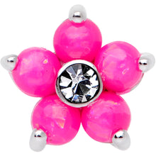 将图片加载到图库查看器,16G 1/4 Pink Faux Opal CZ Flower Cartilage Tragus