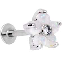Load image into Gallery viewer, 16G 5/16 White Faux Opal CZ Flower Cartilage Tragus