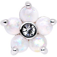 Load image into Gallery viewer, 16G 5/16 White Faux Opal CZ Flower Cartilage Tragus