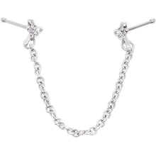 Load image into Gallery viewer, 20G 1/4 Daring Dragonfly Chain Dangle Double Nose Bone