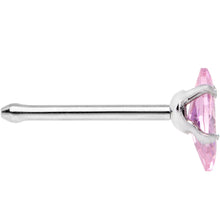 Load image into Gallery viewer, 20G 1/4 Pink CZ Gem Ellipse Nose Bone
