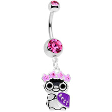 将图片加载到图库查看器,Pink Gem BFF Penguins Dangle Belly Ring Set