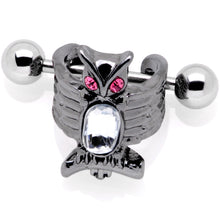 Load image into Gallery viewer, 16G 1/2 Pink Clear Gem Winged Creature Cuff Cartilage Earring