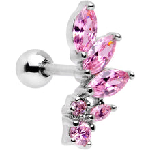 将图片加载到图库查看器,16G 1/4 Pink Gem Dewdrop Cluster Cartilage Tragus Earring