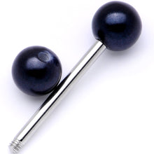 将图片加载到图库查看器,Midnight Black Pearlescent Acrylic Barbell Tongue Ring