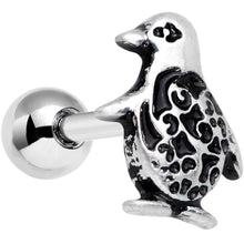 Load image into Gallery viewer, 16G 1/4 Detailed Penguin Cartilage Tragus Earring