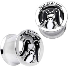Load image into Gallery viewer, Family of Love Penguin Double Flare Tunnel Plug Set 6mm to 14mm