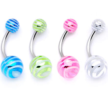 Load image into Gallery viewer, Pastel Stripes Party Pack Belly Ring Set of 4