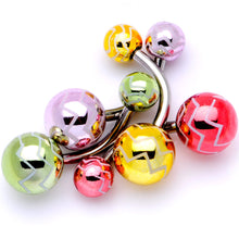 Load image into Gallery viewer, All About Eye Catching Zig Zag Party Pack Belly Ring Set of 4