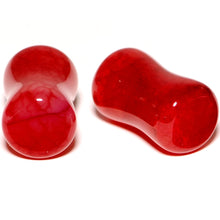 Load image into Gallery viewer, Solid Red Stone Saddle Plug Set 6mm to 25mm