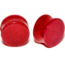 Load image into Gallery viewer, Solid Red Stone Saddle Plug Set 6mm to 25mm