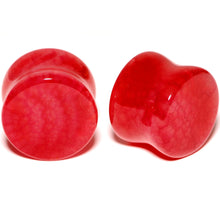 Load image into Gallery viewer, Solid Red Stone Saddle Plug Set 6mm to 25mm