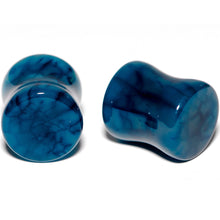 Load image into Gallery viewer, Solid Blue Stone Saddle Plug Set 6mm to 25mm