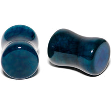 Load image into Gallery viewer, Solid Blue Stone Saddle Plug Set 6mm to 25mm