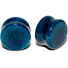 Load image into Gallery viewer, Solid Blue Stone Saddle Plug Set 6mm to 25mm