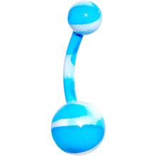 将图片加载到图库查看器,Blue White Cool Camouflage Belly Ring