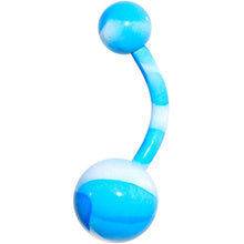 将图片加载到图库查看器,Blue White Cool Camouflage Belly Ring
