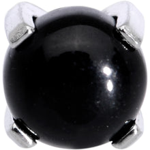 Load image into Gallery viewer, 16G 1/4 Black Agate Internally Threaded Labret Monroe Tragus