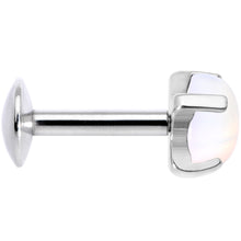 Load image into Gallery viewer, 16G 1/4 White Opalite Internally Threaded Labret Monroe Tragus