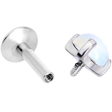 Load image into Gallery viewer, 16G 1/4 White Opalite Internally Threaded Labret Monroe Tragus