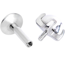 Load image into Gallery viewer, 16G 1/4 White Howlite Internally Threaded Labret Monroe Tragus