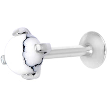 Load image into Gallery viewer, 16G 5/16 White Howlite Internally Threaded Labret Monroe Tragus
