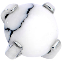 Load image into Gallery viewer, 16G 5/16 White Howlite Internally Threaded Labret Monroe Tragus
