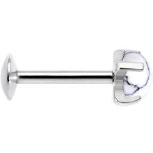 Load image into Gallery viewer, 16G 5/16 White Howlite Internally Threaded Labret Monroe Tragus