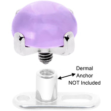 将图片加载到图库查看器,14G Natural Purple Amethyst Externally Threaded Dermal Anchor Top