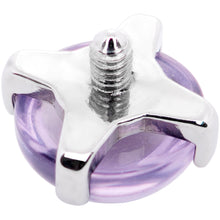 将图片加载到图库查看器,14G Natural Purple Amethyst Externally Threaded Dermal Anchor Top