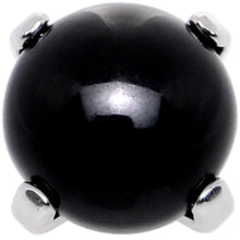 Load image into Gallery viewer, 14G Natural Black Agate Externally Threaded Dermal Anchor Top