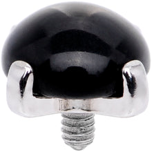 Load image into Gallery viewer, 14G Natural Black Agate Externally Threaded Dermal Anchor Top