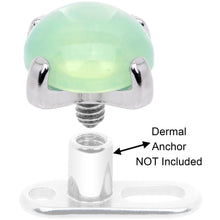 将图片加载到图库查看器,14G Natural Green Jade Externally Threaded Dermal Anchor Top