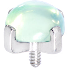 将图片加载到图库查看器,14G Natural Green Jade Externally Threaded Dermal Anchor Top