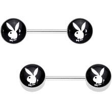 将图片加载到图库查看器,Licensed Playboy Bunny Barbell Nipple Ring Set