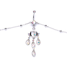 将图片加载到图库查看器,Aurora Gem Dancing Queen Chandelier Dangle Belly Ring Belly Chain